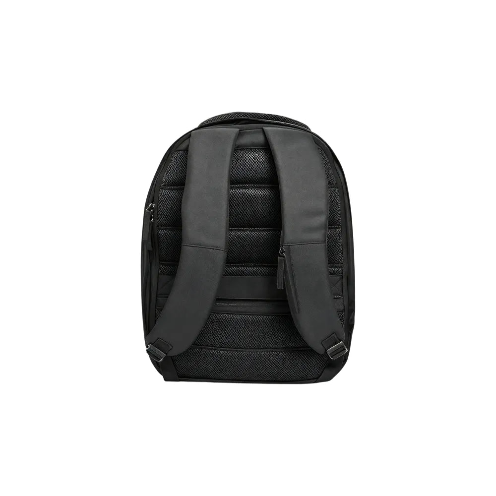  Close up of quilted exterior panels and Repreve recycled yarn texture on laptop backpack, eco corporate gift Australia by Wumble Merch