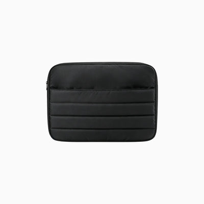 Black Repreve recycled laptop sleeve for custom branded welcome kits by Wumble Merch Australia