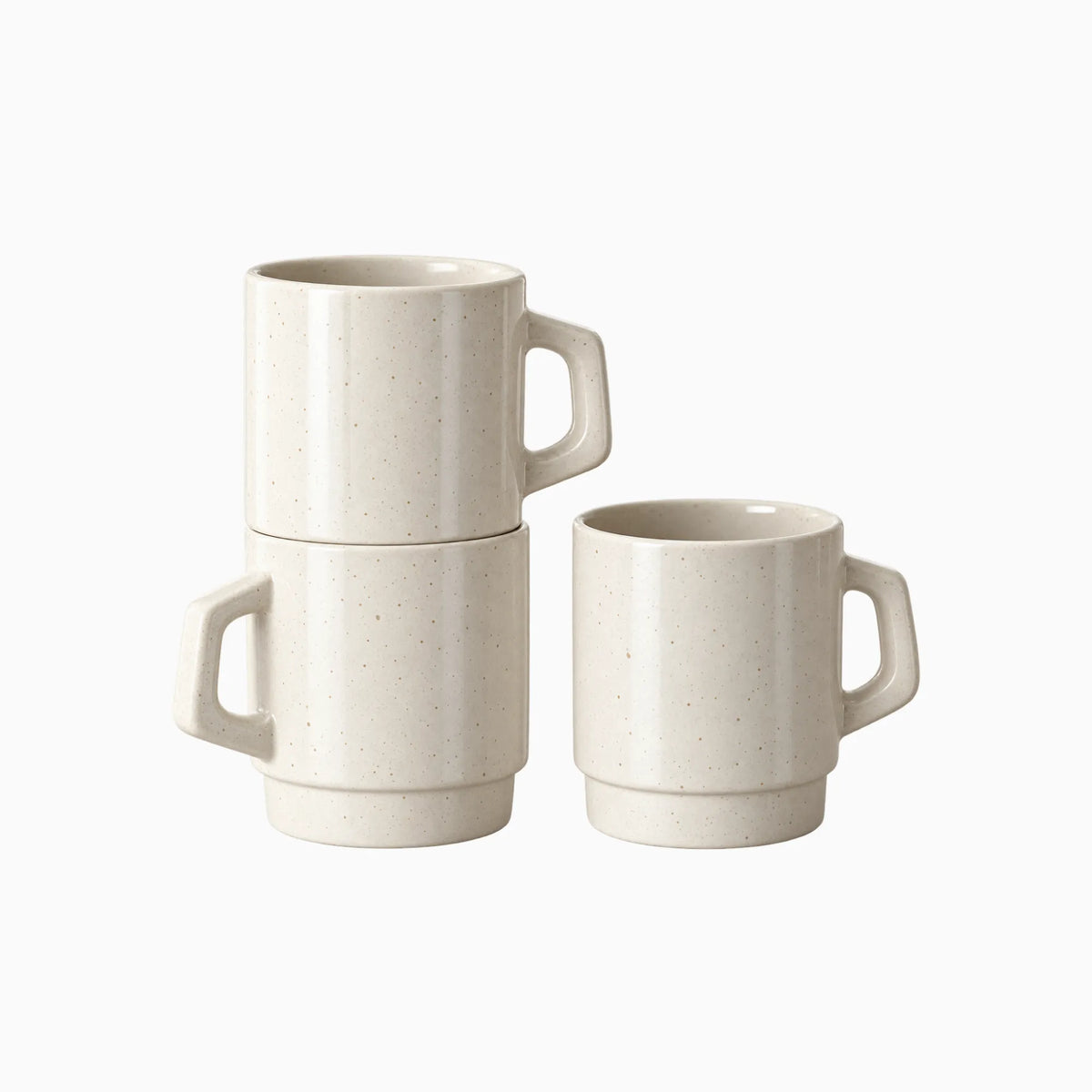 Off-white retro stackable recycled coffee grounds mug, for cafe merchandise and staff gifts, by Wumble Merch Australia