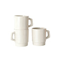 Off-white retro stackable recycled coffee grounds mug, for cafe merchandise and staff gifts, by Wumble Merch Australia