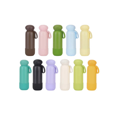 Eleven drink bottles in the full colour range, arranged in two rows on a white background.