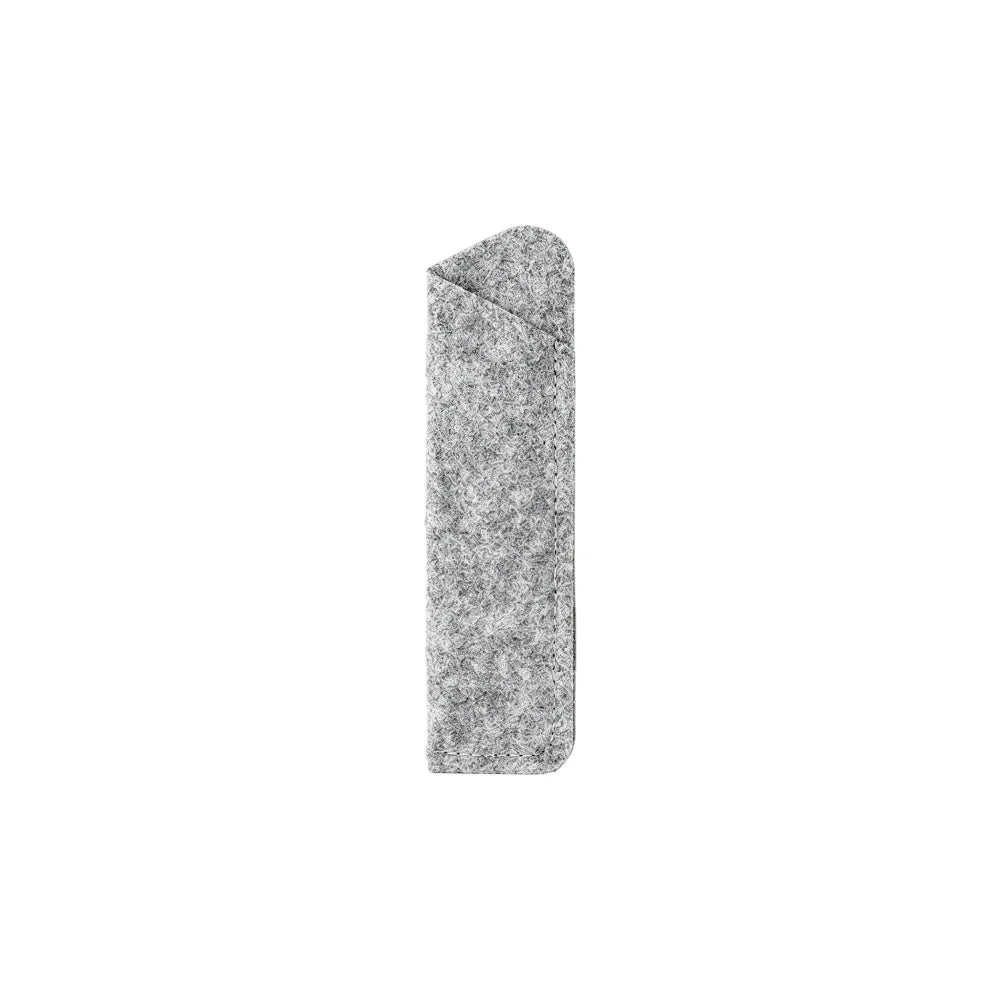 Custom branded RPET felt pen sleeve in light grey and dark grey, sustainable bulk merch Australia by Wumble Merch