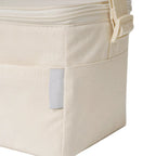 Custom branded RPET insulated lunch bag in cream with carry handle, sustainable bulk merch Australia by Wumble