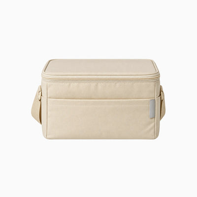 Beige RPET insulated lunch bag for custom branded team gifting by Wumble Merch Australia