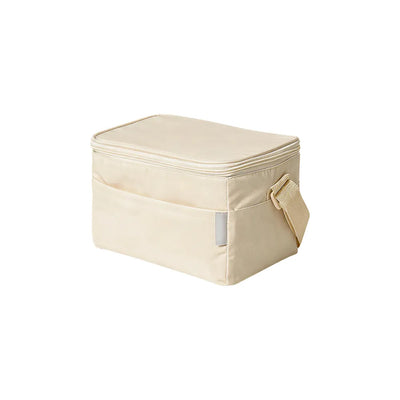 Beige RPET insulated lunch bag for custom branded team gifting by Wumble Merch Australia