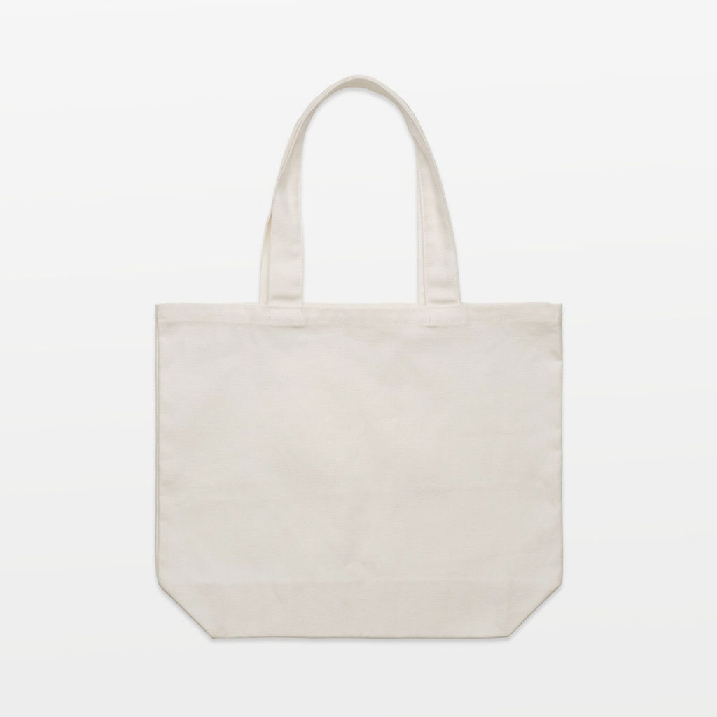 Custom printed 320gsm cotton canvas shoulder tote bag with reinforced straps, bulk corporate bag Australia by Wumble Merch