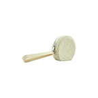 Custom laser engraved silicone wristlet pouch in beige with wrist strap, bulk branded merch Australia by Wumble