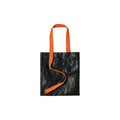 Custom branded Tyvek tote bag in black with orange cotton handles, bulk eco event bag Australia by Wumble Merch