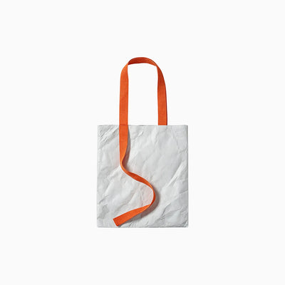 White Tyvek tote bag with short handle and long shoulder strap for custom branded event packs by Wumble Merch Australia