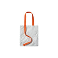 Custom branded Tyvek tote bag in white with orange cotton handles, sustainable event bag Australia by Wumble Merch