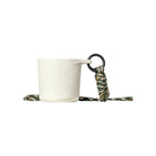 Off white water drop recycled coffee grounds tasting cup, for trail-side coffee tastings, by Wumble Merch Australia