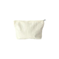 Custom branded zip pouch in off white, waterproof nylon, bulk merch Australia by Wumble