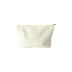 Custom branded zip pouch in off white, waterproof nylon, bulk merch Australia by Wumble