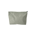 Custom branded zip pouch in sage, waterproof nylon, bulk merch Australia by Wumble