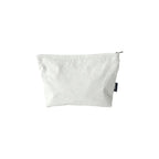 Custom branded zip pouch in white, waterproof nylon, bulk merch Australia by Wumble